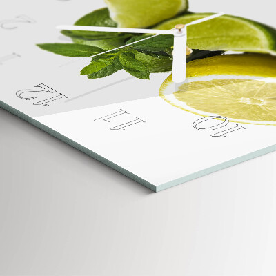 Horloge carrée en verre Menthe citron vert