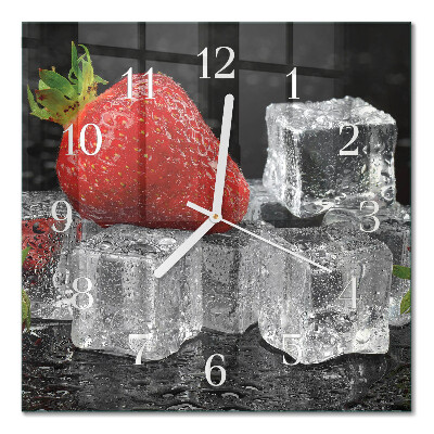 Horloge carrée en verre Glace à la fraise