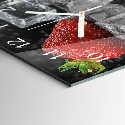 Horloge carrée en verre Glace à la fraise