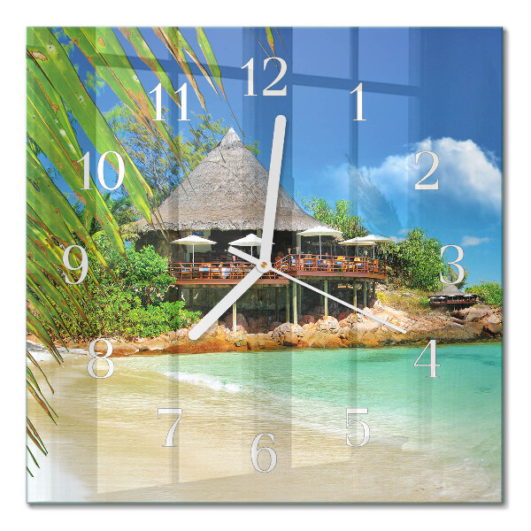 Horloge carrée en verre Île