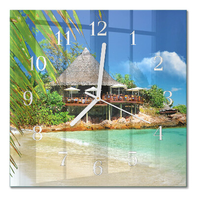 Horloge carrée en verre Île
