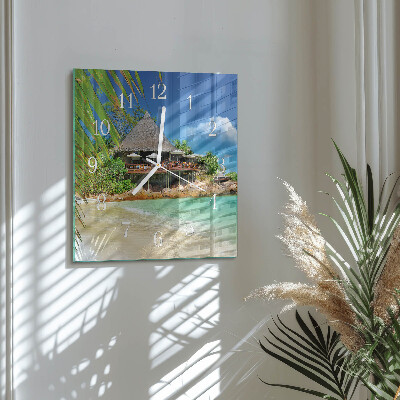 Horloge carrée en verre Île