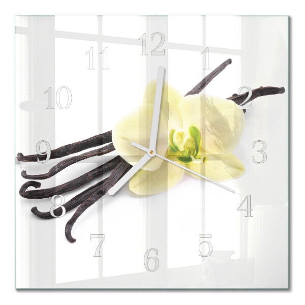 Horloge carrée en verre Vanille
