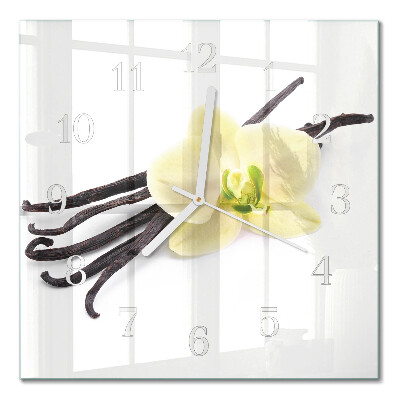 Horloge carrée en verre Vanille