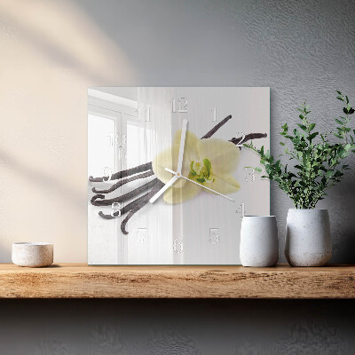 Horloge carrée en verre Vanille