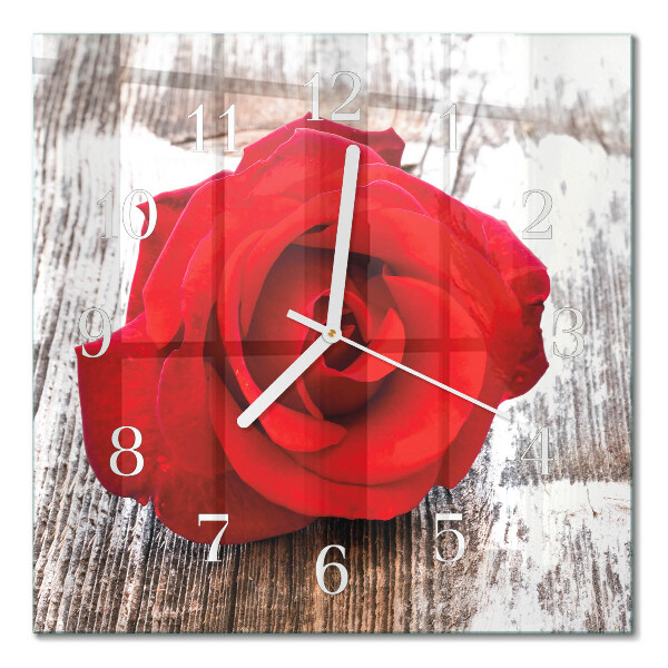 Horloge carrée en verre Rose