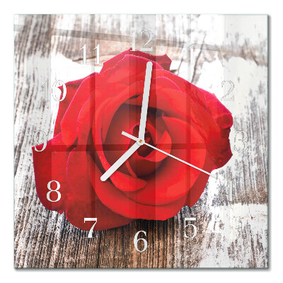 Horloge carrée en verre Rose