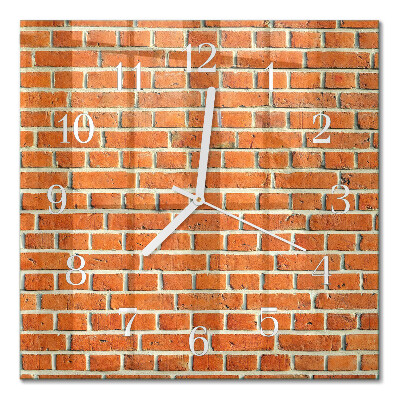 Horloge carrée en verre Brique