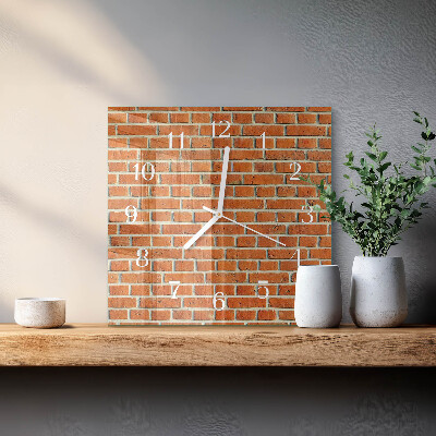 Horloge carrée en verre Brique