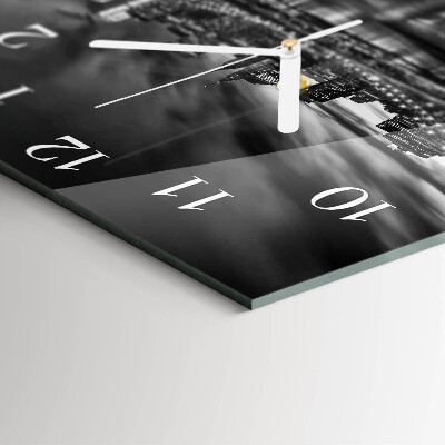 Horloge carrée en verre Ville