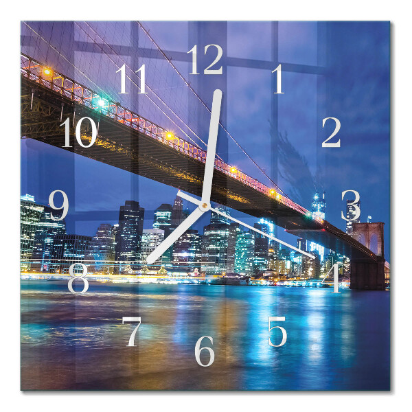 Horloge carrée en verre Pont