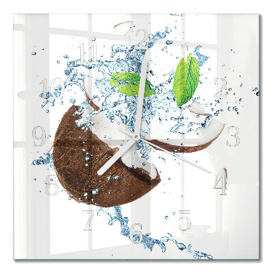 Horloge murale carrée Noix de coco