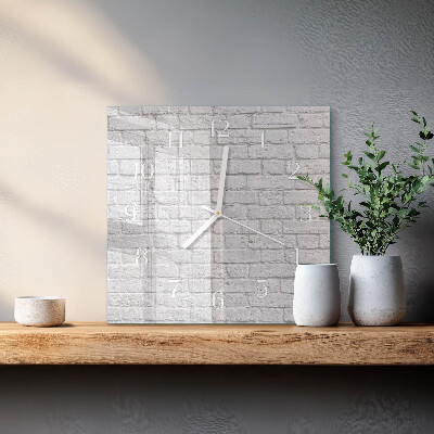 Horloge carrée en verre Brique
