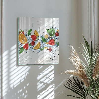 Horloge carrée en verre Fruit