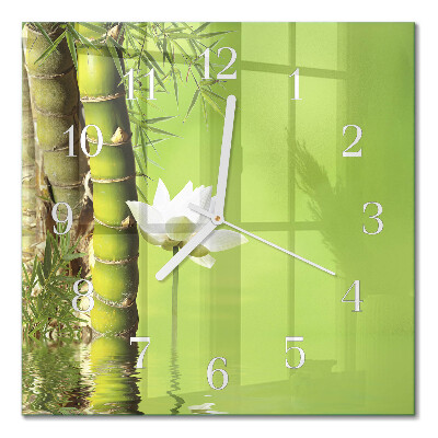Horloge carrée en verre Bambou