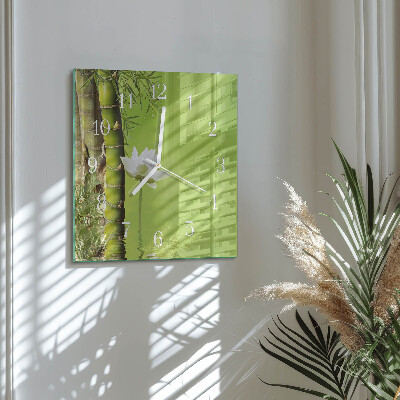 Horloge carrée en verre Bambou