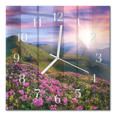 Horloge carrée en verre Paysage