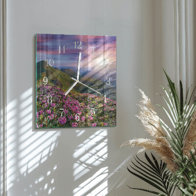 Horloge carrée en verre Paysage