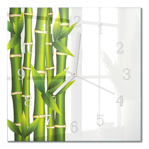 Horloge carrée en verre Bambou