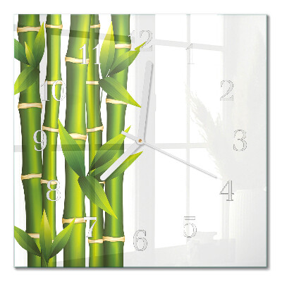 Horloge carrée en verre Bambou