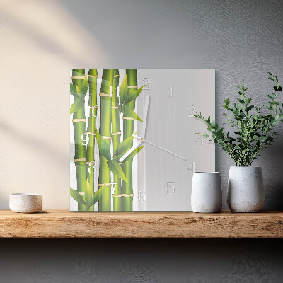 Horloge carrée en verre Bambou