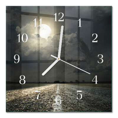 Horloge carrée en verre Chemin de la lune