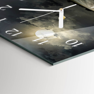Horloge carrée en verre Chemin de la lune