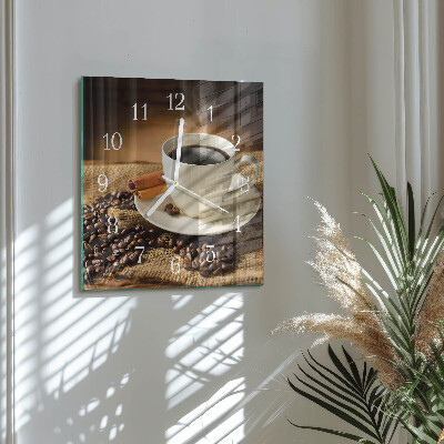 Horloge carrée en verre Café