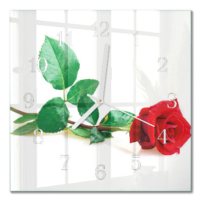 Horloge carrée en verre Rose