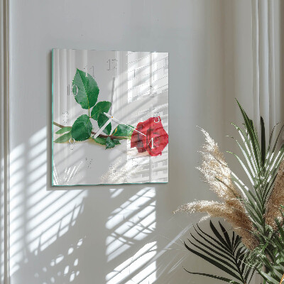 Horloge carrée en verre Rose