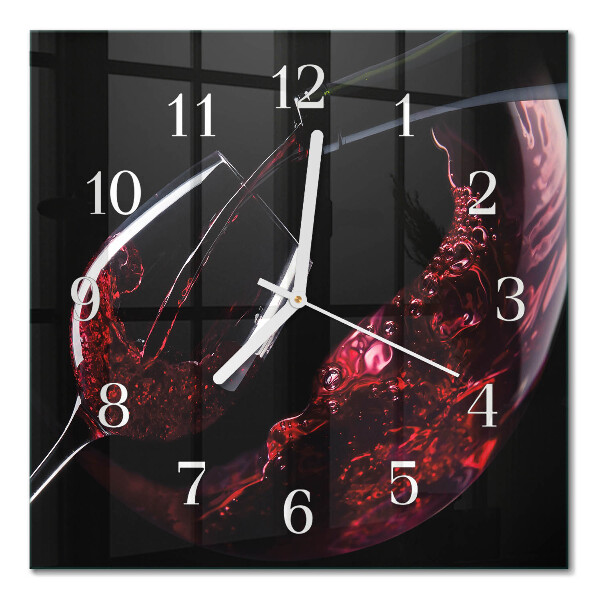 Horloge carrée en verre Vin