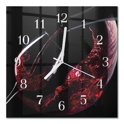 Horloge carrée en verre Vin