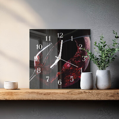 Horloge carrée en verre Vin