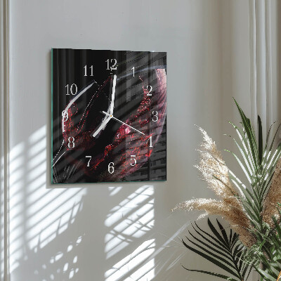 Horloge carrée en verre Vin