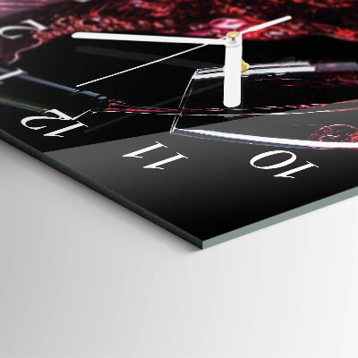 Horloge carrée en verre Vin