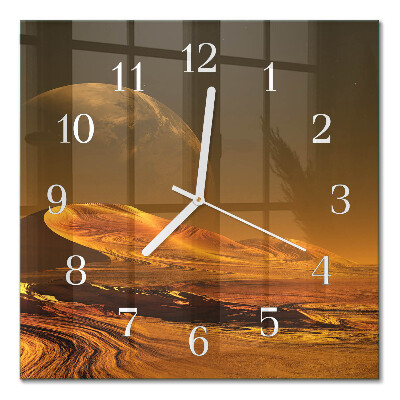 Horloge carrée en verre Désert