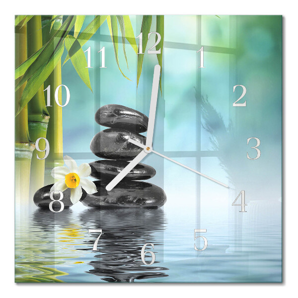 Horloge carrée en verre Pierres