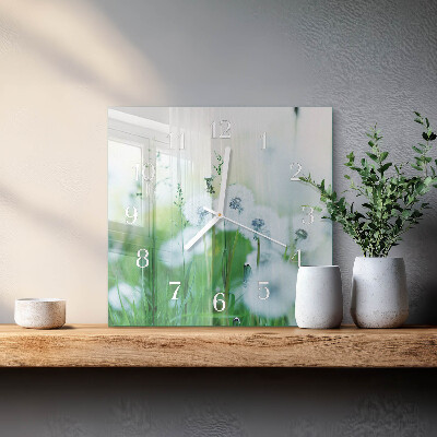 Horloge carrée en verre Prairie