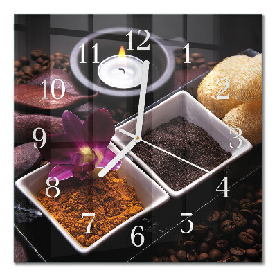 Horloge carrée en verre Orchidée