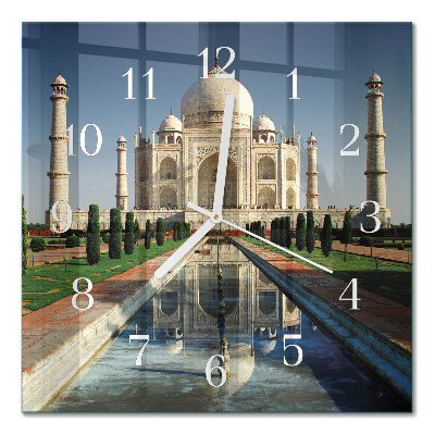 Horloge carrée en verre Taj mahal
