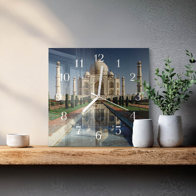 Horloge carrée en verre Taj mahal