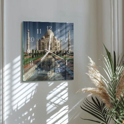 Horloge carrée en verre Taj mahal