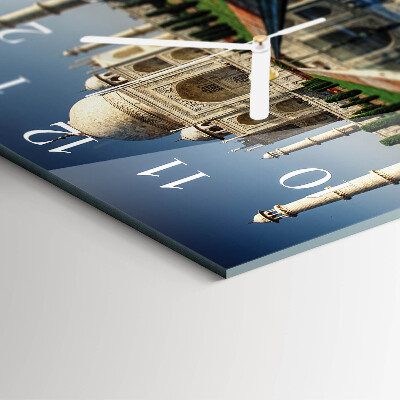 Horloge carrée en verre Taj mahal