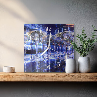 Horloge carrée en verre Lunettes