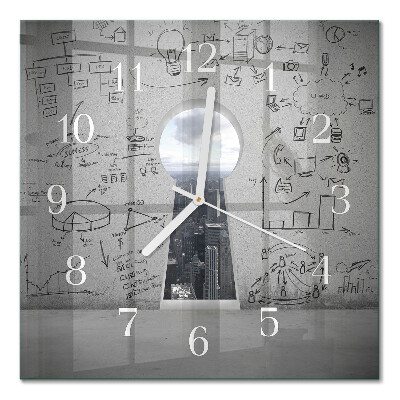Horloge murale carrée Trou de serrure