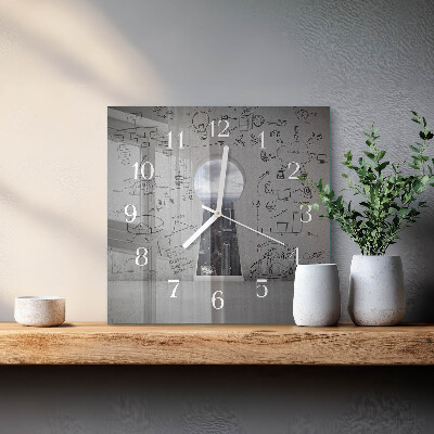 Horloge murale carrée Trou de serrure