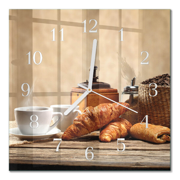 Horloge murale carrée Croissants