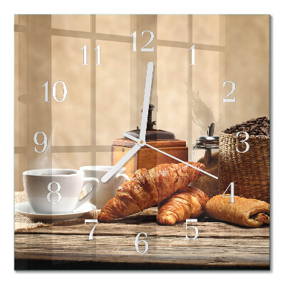 Horloge murale carrée Croissants