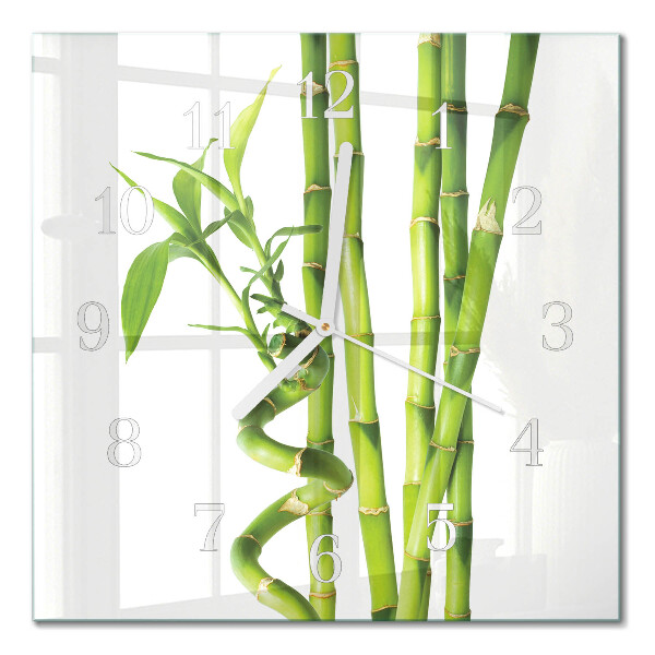 Horloge carrée en verre Bambou