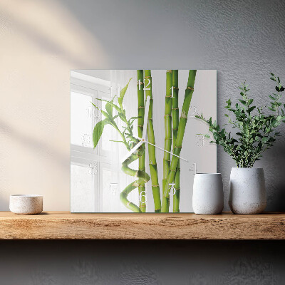 Horloge carrée en verre Bambou